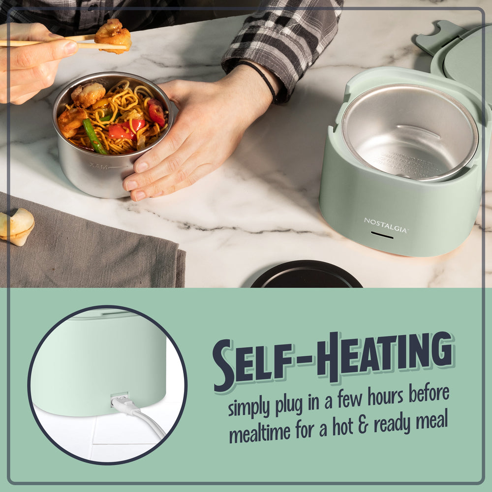 20 Oz. Portable Heated Lunch Box, Sage