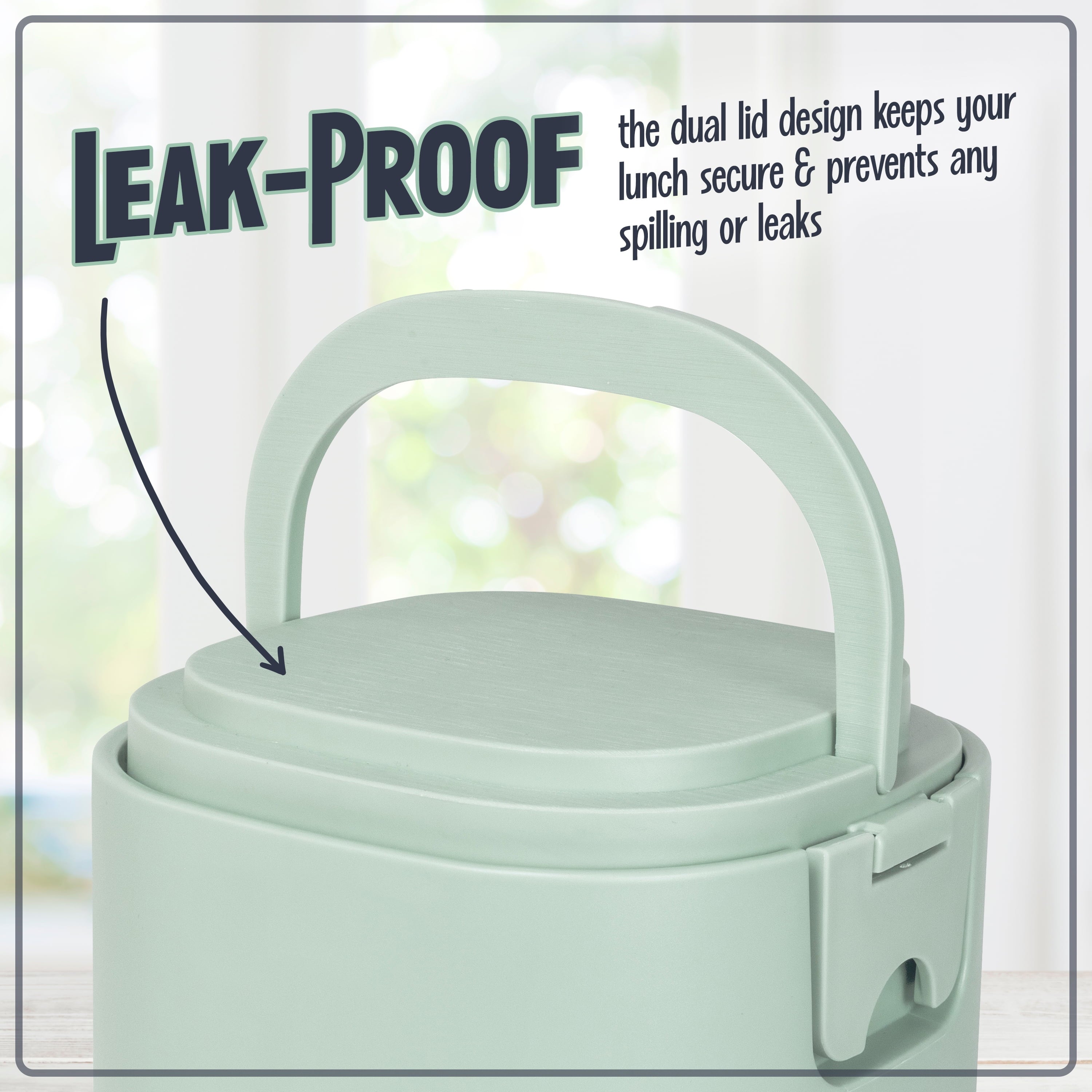 20 Oz. Portable Heated Lunch Box, Sage